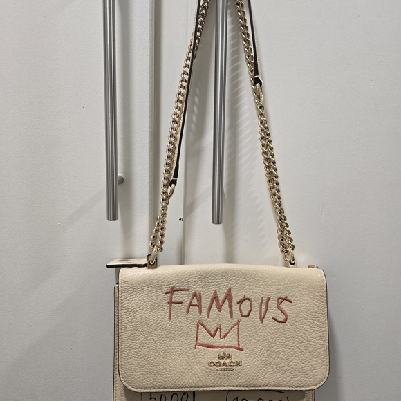 Coach x jean michel basquiat Cream Shoulder Bag Purse - Picture 1 of 12